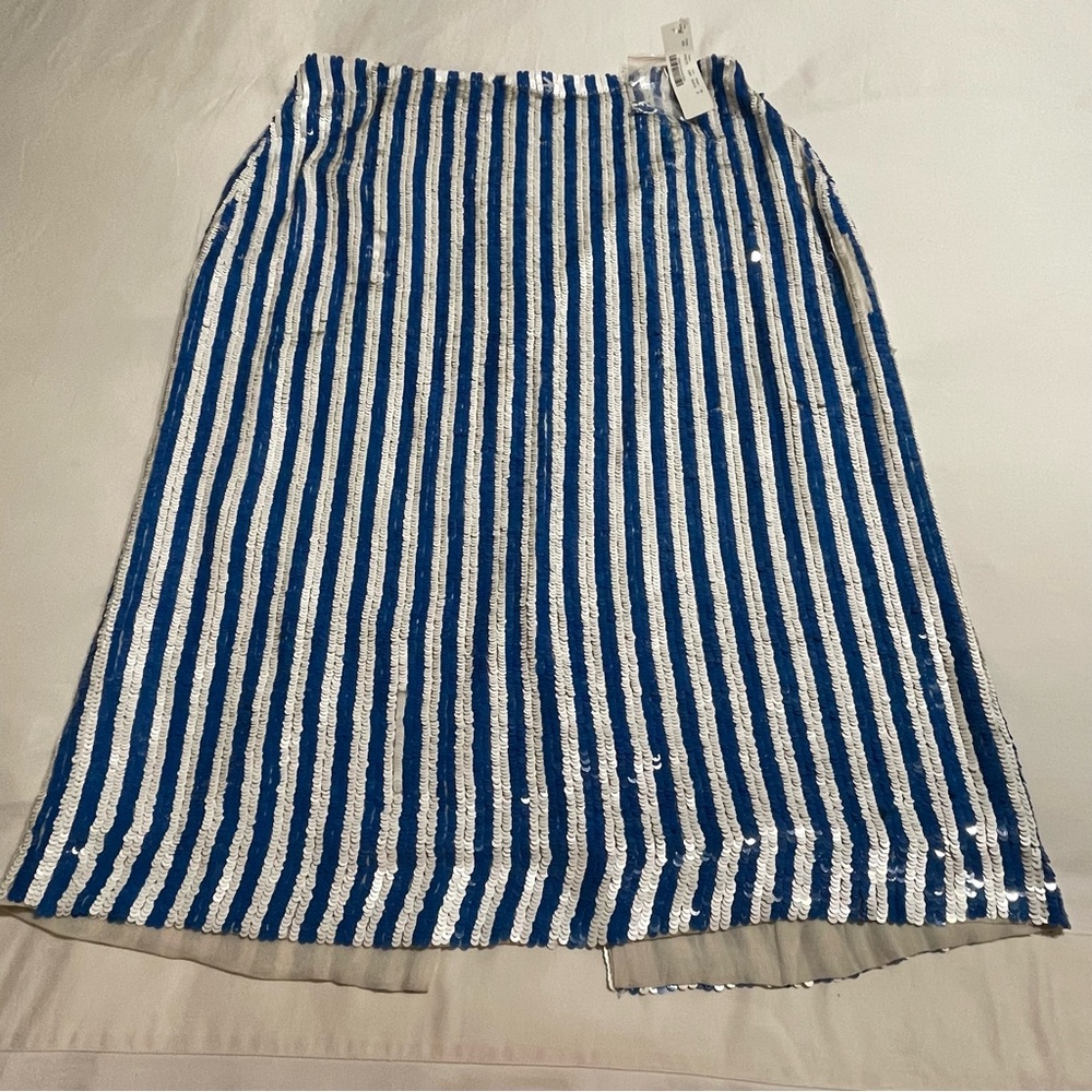 J.Crew Collection Striped Sequin Skirt Style G3573‎ Luxury Pencil Skirt - Picture 9 of 13